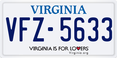 VA license plate VFZ5633