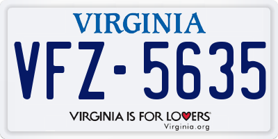 VA license plate VFZ5635
