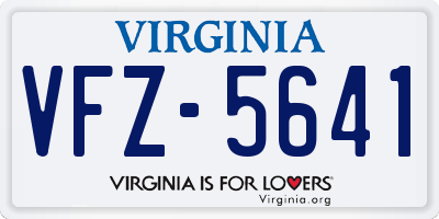 VA license plate VFZ5641