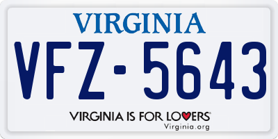 VA license plate VFZ5643