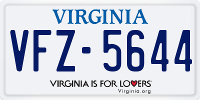 VA license plate VFZ5644