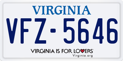 VA license plate VFZ5646