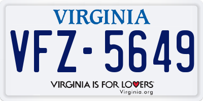 VA license plate VFZ5649