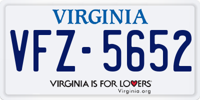 VA license plate VFZ5652