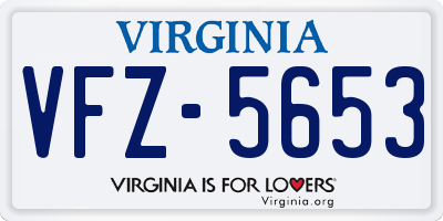 VA license plate VFZ5653