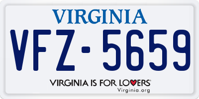 VA license plate VFZ5659