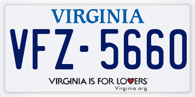 VA license plate VFZ5660