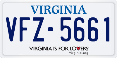 VA license plate VFZ5661