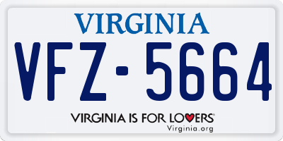 VA license plate VFZ5664