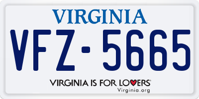 VA license plate VFZ5665