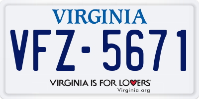 VA license plate VFZ5671