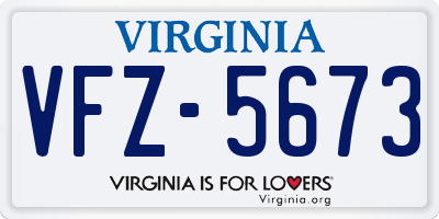 VA license plate VFZ5673