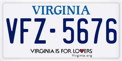 VA license plate VFZ5676