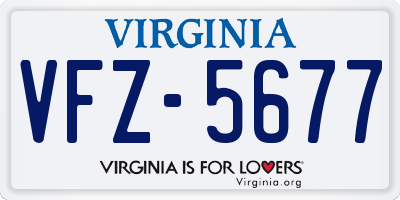 VA license plate VFZ5677