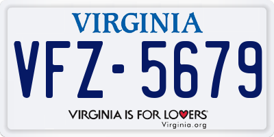 VA license plate VFZ5679