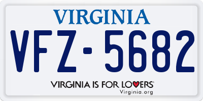 VA license plate VFZ5682