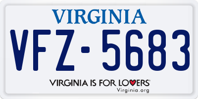 VA license plate VFZ5683