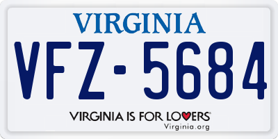 VA license plate VFZ5684