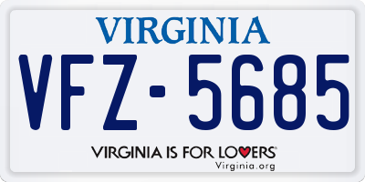 VA license plate VFZ5685