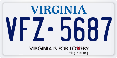 VA license plate VFZ5687