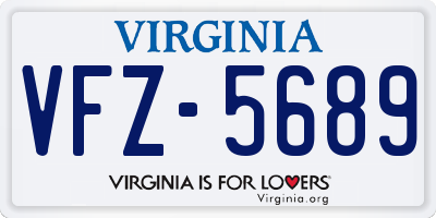 VA license plate VFZ5689