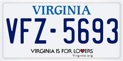 VA license plate VFZ5693