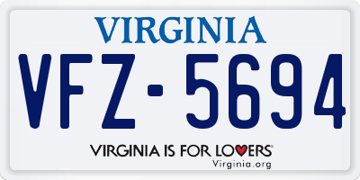 VA license plate VFZ5694