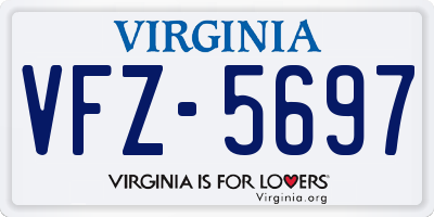 VA license plate VFZ5697