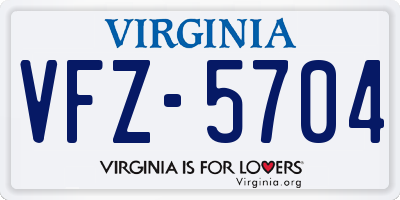 VA license plate VFZ5704