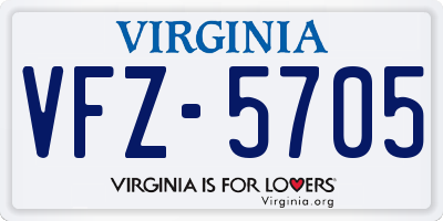 VA license plate VFZ5705