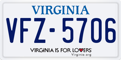 VA license plate VFZ5706