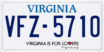 VA license plate VFZ5710