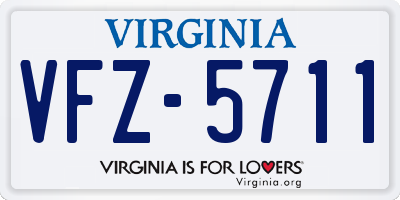 VA license plate VFZ5711