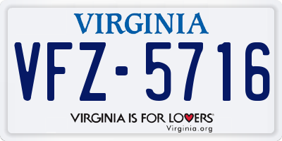 VA license plate VFZ5716