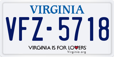 VA license plate VFZ5718