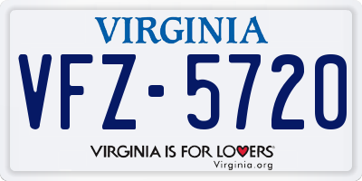VA license plate VFZ5720