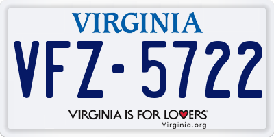 VA license plate VFZ5722