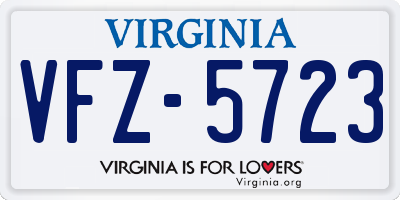 VA license plate VFZ5723