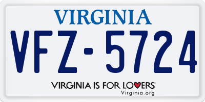 VA license plate VFZ5724