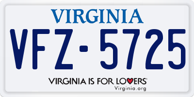 VA license plate VFZ5725