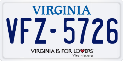VA license plate VFZ5726