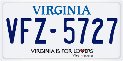 VA license plate VFZ5727