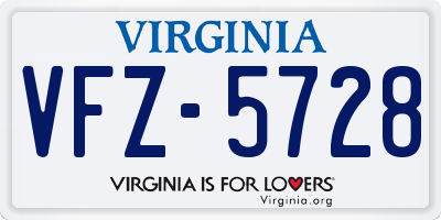 VA license plate VFZ5728