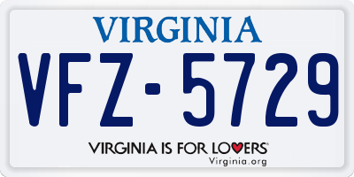VA license plate VFZ5729