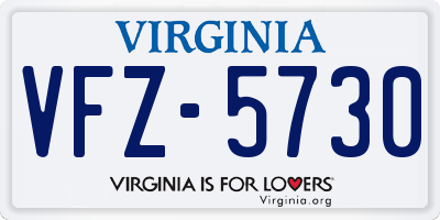 VA license plate VFZ5730