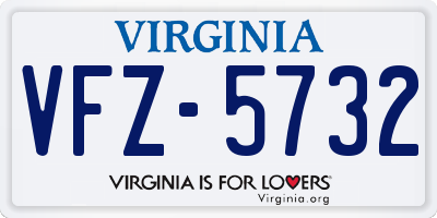 VA license plate VFZ5732