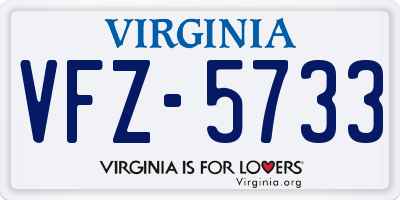 VA license plate VFZ5733