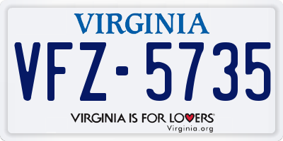 VA license plate VFZ5735
