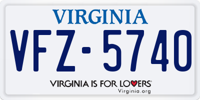 VA license plate VFZ5740