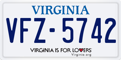 VA license plate VFZ5742
